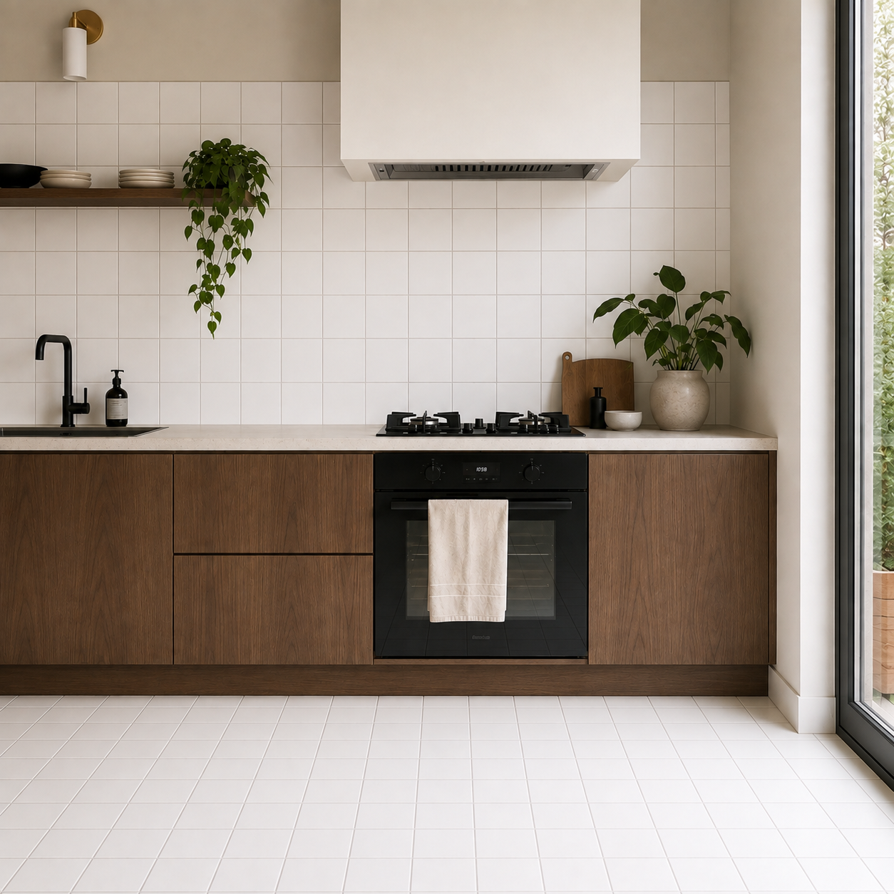 White Plain (15x15cm matt porcelain tiles sold per m²)